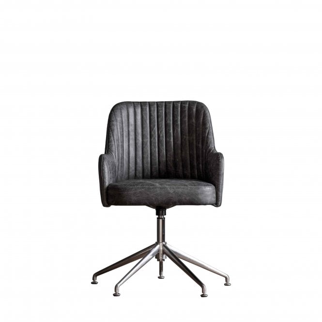 Fabco Collection Clancy Swivel Chair Antique Ebony