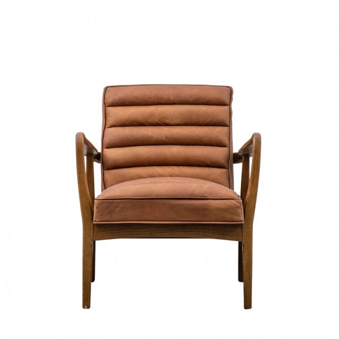 Fabco Collection Danny Armchair Brown Leather(w)700mm x (d)740mm x (h)800mm