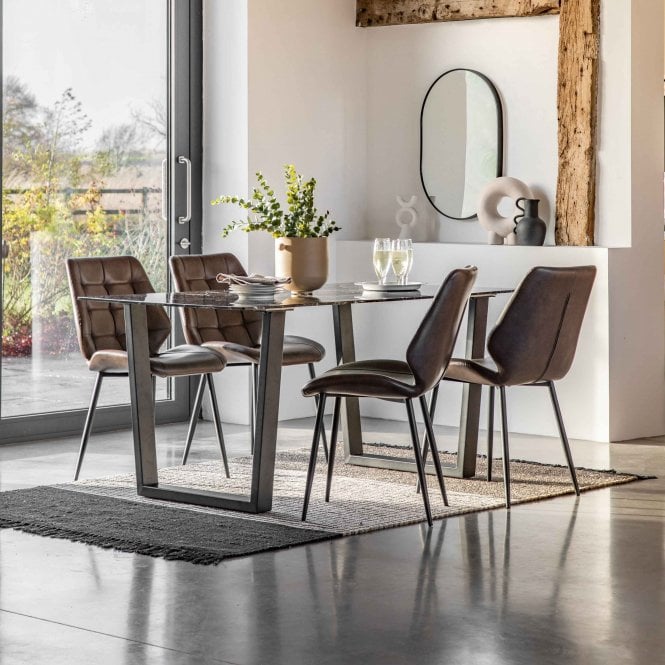 Fabco Collection Drysdon Dining Table Black Effect (W)1600mm X (D)750mm X (H)900mm