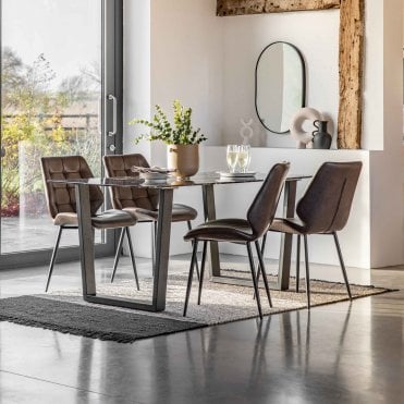 Drysdon Dining Table Black Effect (W)1600mm X (D)750mm X (H)900mm