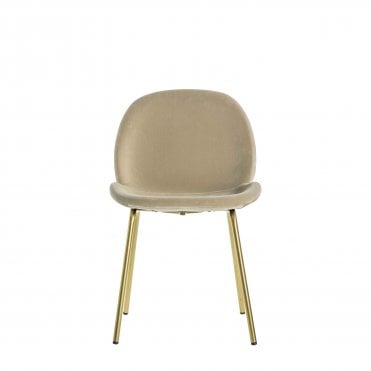 Fowey Chair Oatmeal Velvet (2pk)