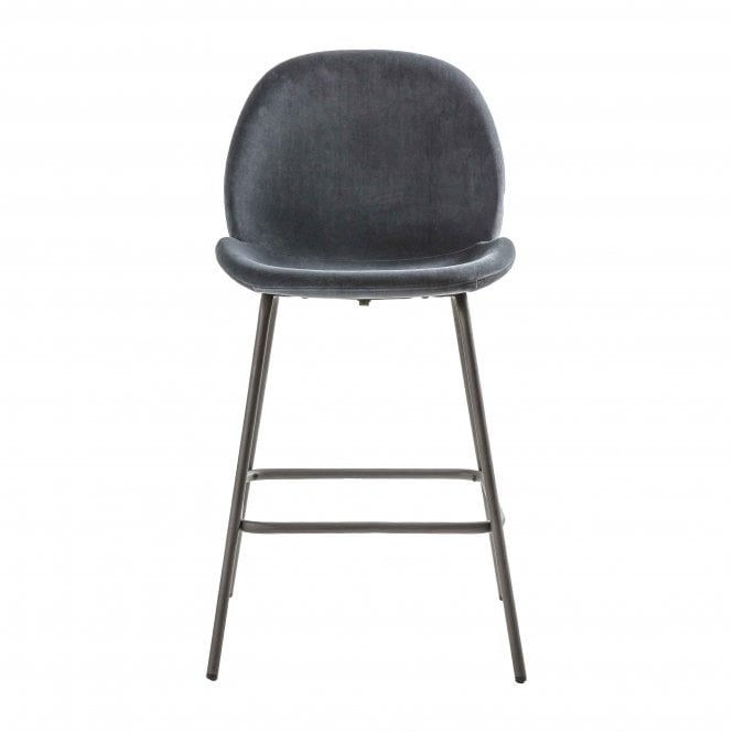 Fabco Collection Fowey Stool Dark Grey Velvet (2pk)