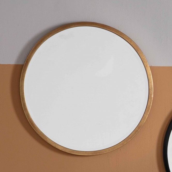 Fabco Collection Hegson Round Mirror Antique Gold