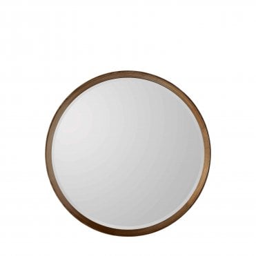 Kneatley Round Mirror Walnut