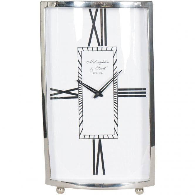 Fabco Collection Large Mantel Clock Nickel Finish 51cm - Accessories ...