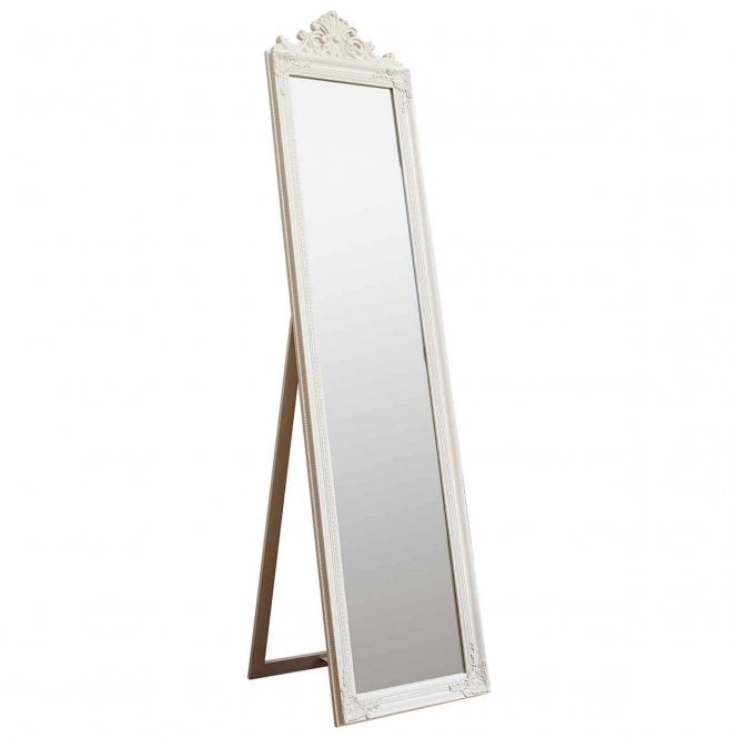 Fabco Collection Limbey Wood Cheval Mirror White