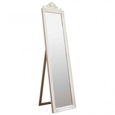 Limbey Wood Cheval Mirror White