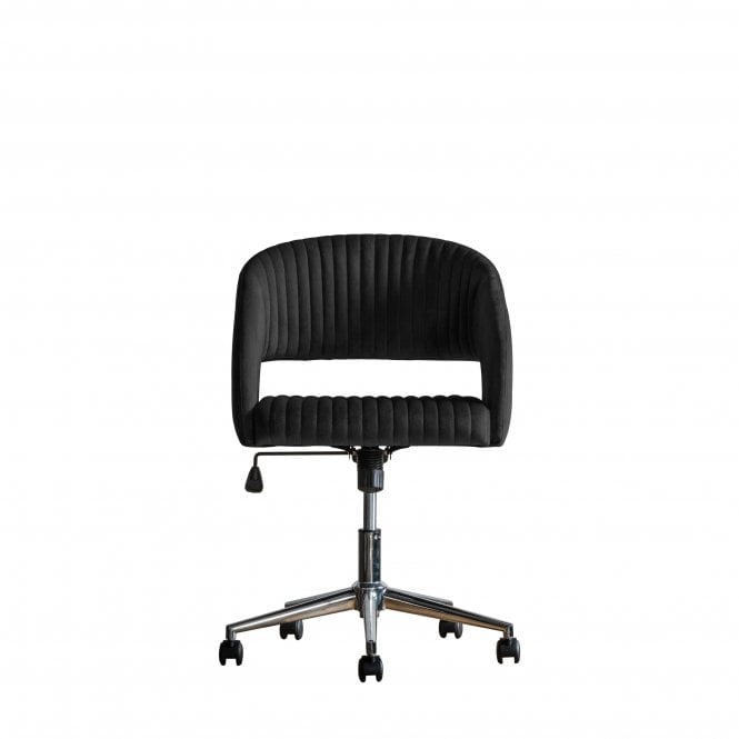Fabco Collection Majestique Swivel Chair Black Velvet