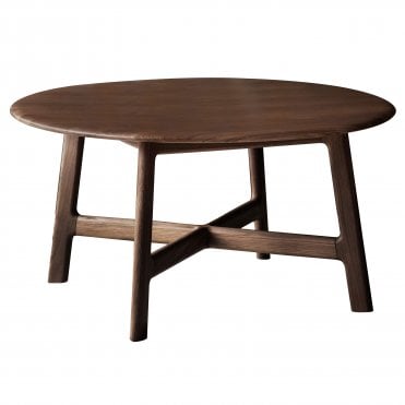 Mandra Round Coffee Table Walnut W800 x D800 x H400mm