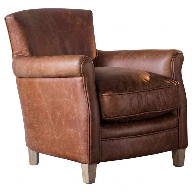 Fabco Collection McPhee ChairVintage Bown Leather (w)750mm x (d)860mm x (h)810mm