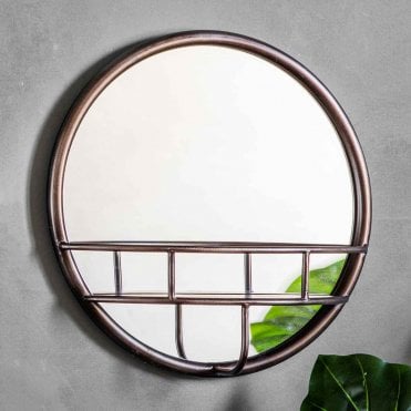 Melton Round Mirror Black