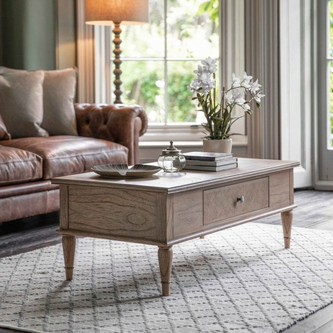 Fabco Collection Mustika Push Drawer Coffee Table W1200 x D600 x H435mm