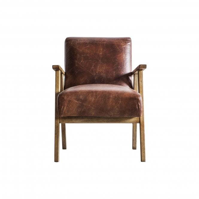 Fabco Collection Naylor Armchair Vintage Brown Leather (w)610mm x (d)730mm x (h)805mm