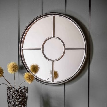 Racells Round Mirror Silver