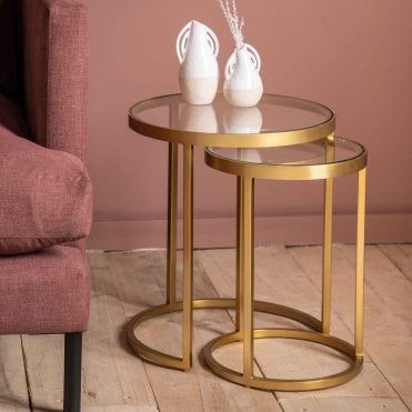 Raweno Nest of Two Tables Gold