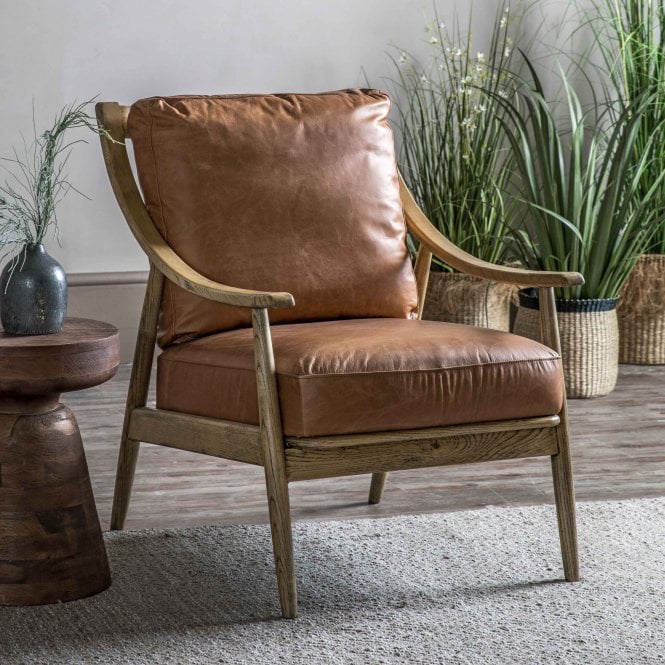 Fabco Collection Remy Armchair Brown Leather (w)620mm x (d)830mm x (h)880mmmm