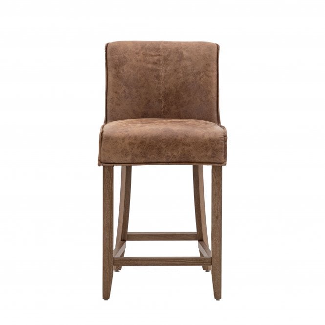 Fabco Collection Tintagel Bar Stool Brown Leather (2pk)