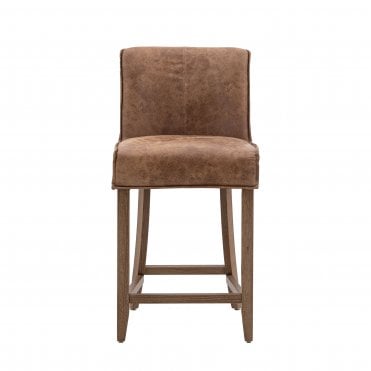 Tintagel Bar Stool Brown Leather (2pk)