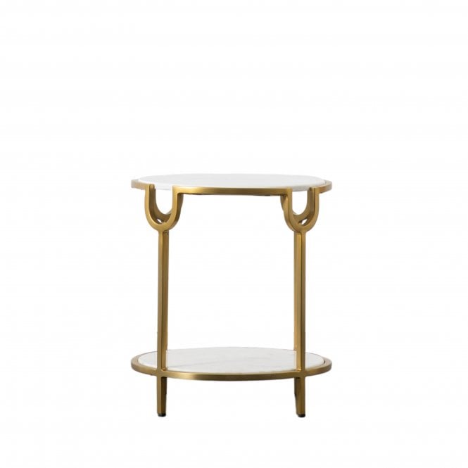 Fabco Collection Watton Side Table White Marble W450mm x D450mm x H500mm