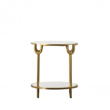 Watton Side Table White Marble W450mm x D450mm x H500mm
