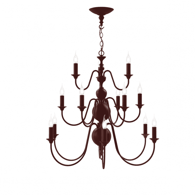 Flemish 15 Light Pendant in Aubergine