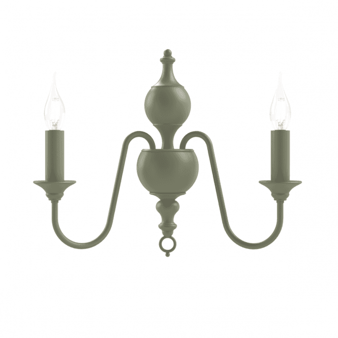 Flemish 2 Wall Light  Bespoke Sage Finish