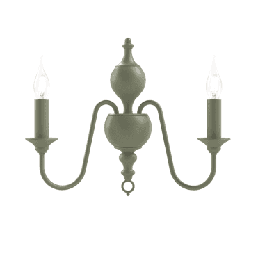 Flemish 2 Wall Light  Bespoke Sage Finish