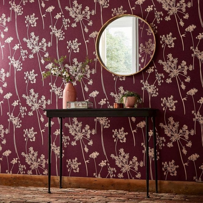 Graham & Brown  Anthriscus Plum Wallpaper 105579