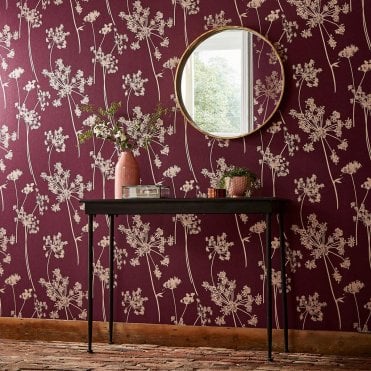 Graham & Brown Anthriscus Plum Wallpaper 105579