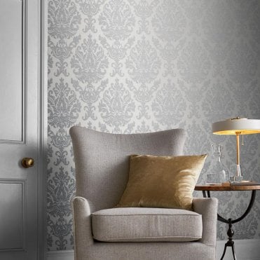 Graham & Brown Antique Gris Wallpaper 105449