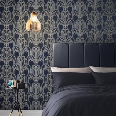 Graham & Brown Art Deco Midnight Wallpaper 105920