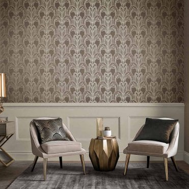 Graham & Brown Art Deco Natural Wallpaper 105921