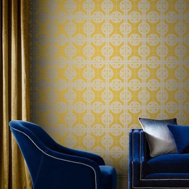 Graham & Brown  Asian Lattice Saffron Wallpaper 105781