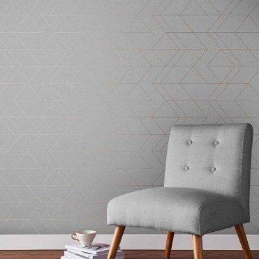 Graham & Brown Balance Grey/ Rose Gold Wallpaper 106756