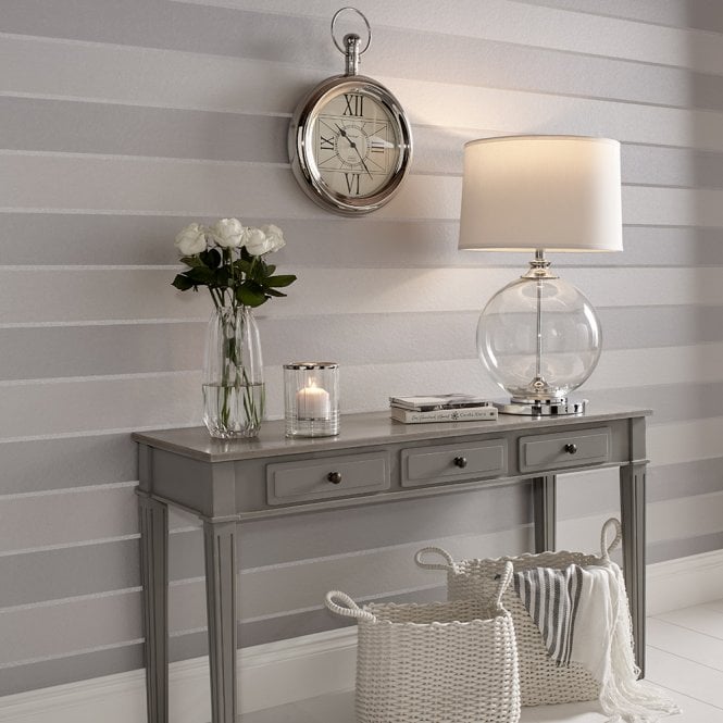 Graham & Brown  Baroque Bead Stripe Platinum Wallpaper 103820