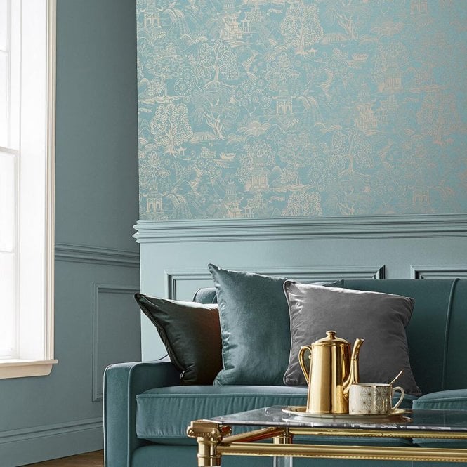 Graham & Brown  Basuto Duck Egg Wallpaper 105933