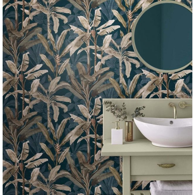 Graham & Brown  Borneo Teal Wallpaper 118030