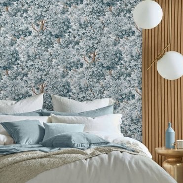 Graham & Brown Coppice Blue Wallpaper 119664