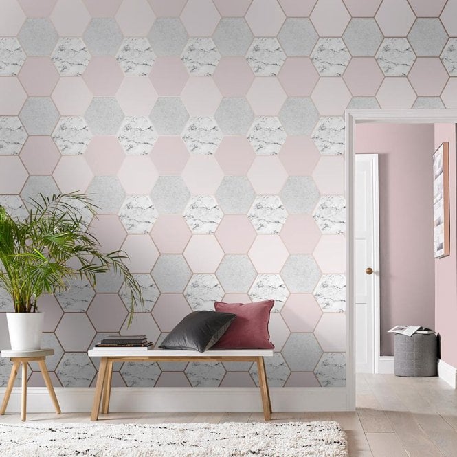 Graham & Brown  Earthen Rose Quartz Wallpaper 106344
