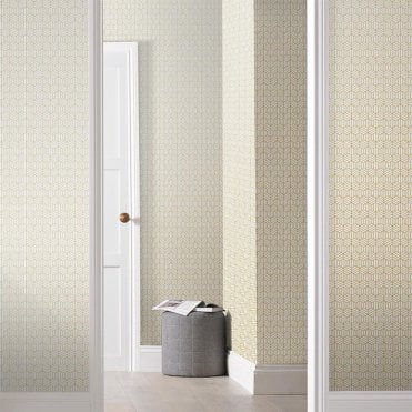 Graham & Brown Echo Pearl And Gold Wallpaper 105778