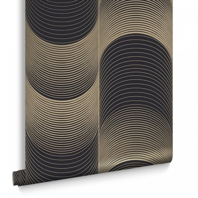 Graham & Brown  Eclipse Black & Gold Wallpaper 115066
