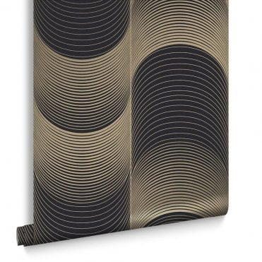 Graham & Brown Eclipse Black & Gold Wallpaper 115066