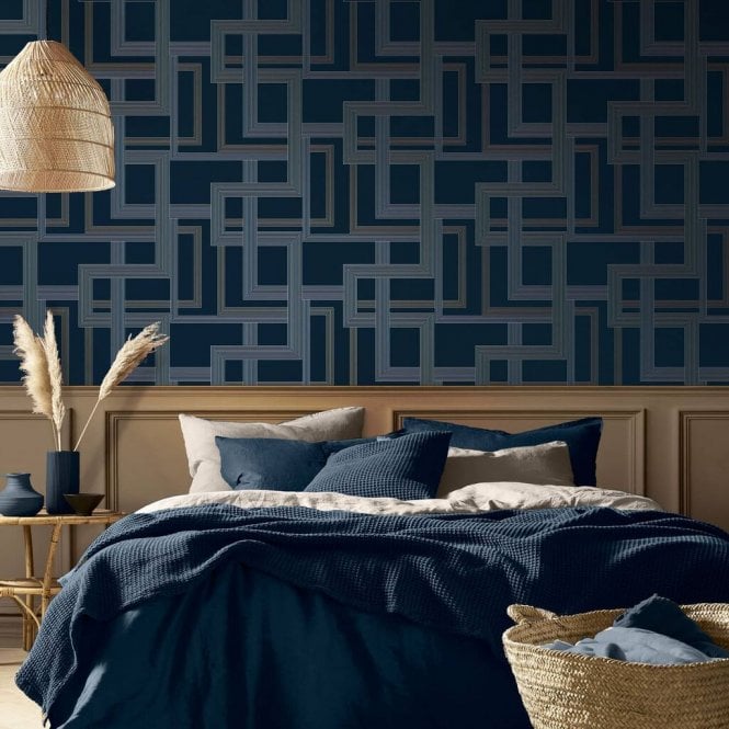 Graham & Brown  Entwine Navy Wallpaper 119682