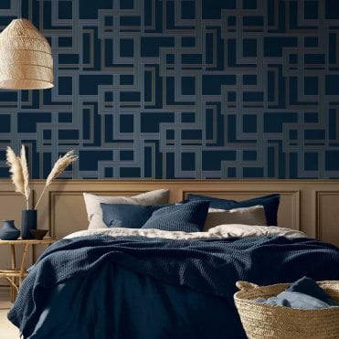 Graham & Brown Entwine Navy Wallpaper 119682