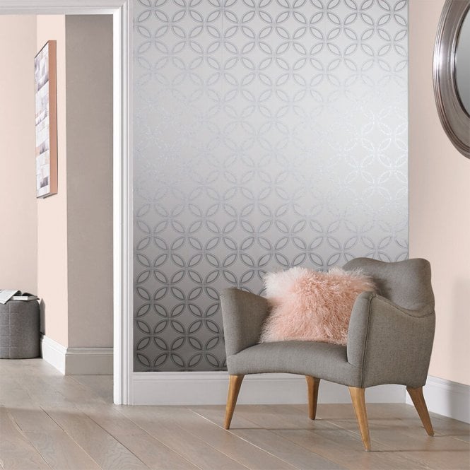 Graham & Brown  Eternity White/Silver Wallpaper 104067