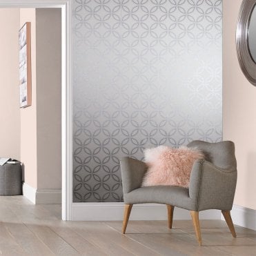 Graham & Brown Eternity White/Silver Wallpaper 104067