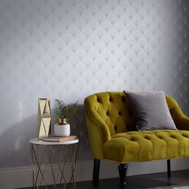 Graham & Brown Fan Silver Wallpaper 104301