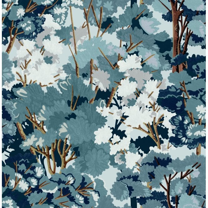 Graham & Brown  Folklore Tree Blue Wallpaper 121453