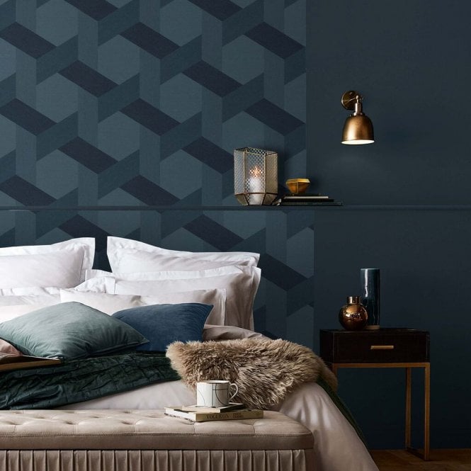 Graham & Brown  Fractal Navy Wallpaper 118025