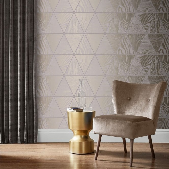 Graham & Brown  Geo Grain Ash Wallpaper 105242